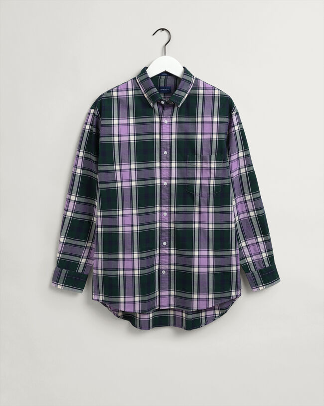 Oversized ternet twill-skjorte