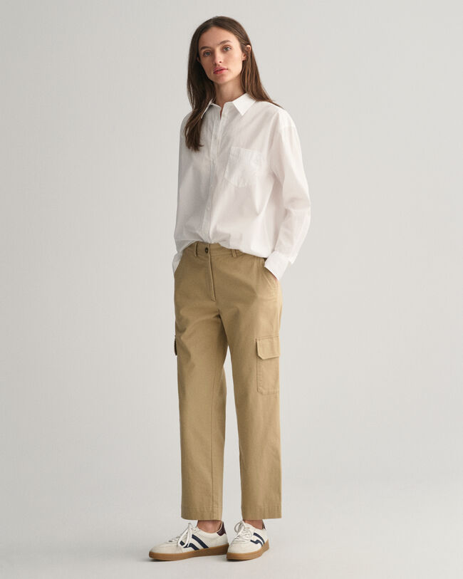 Slim fit chino-cargobukser