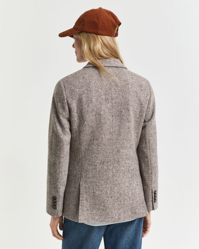 Regular fit uldblazer med tekstur