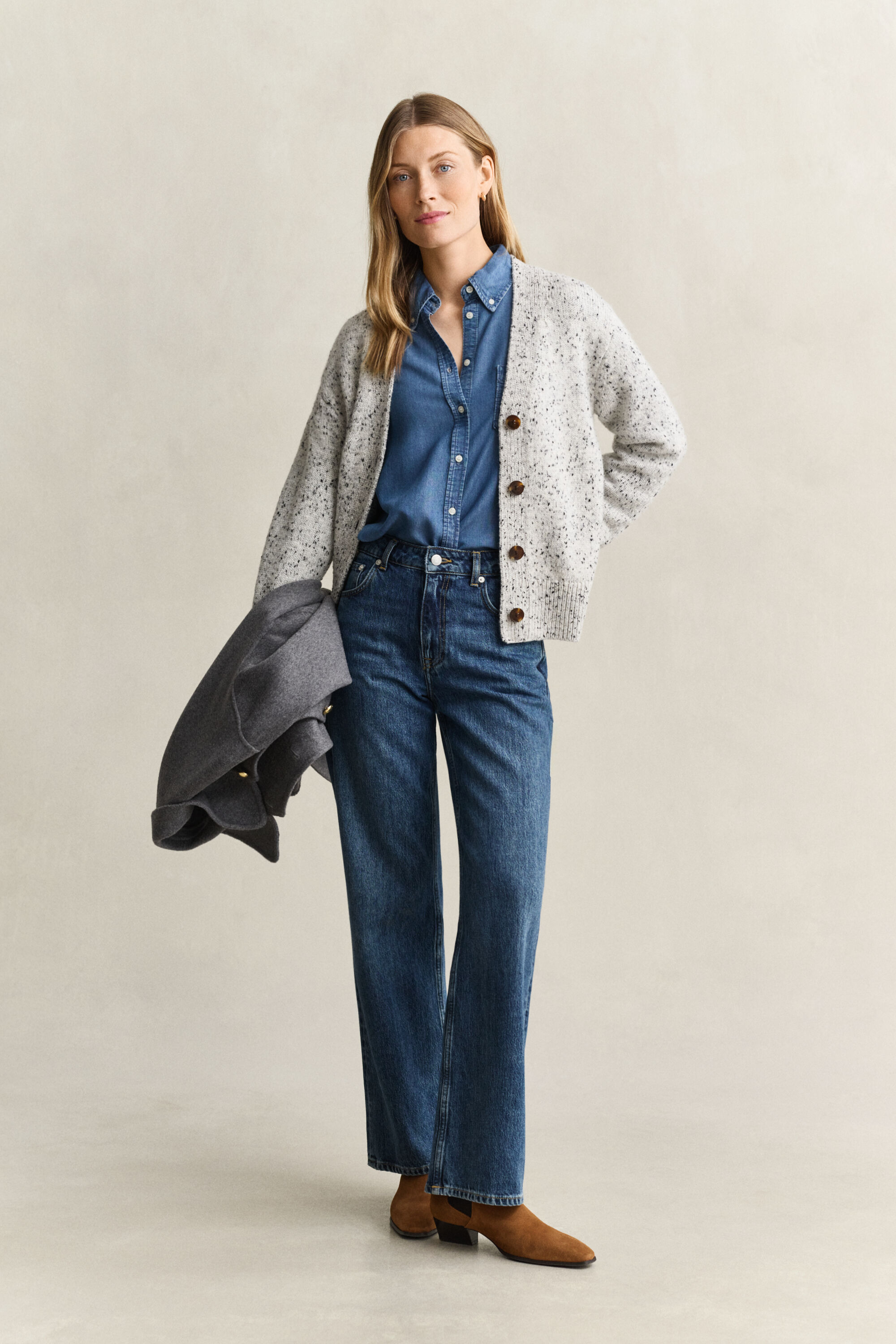Nepps cardigan i uldblanding