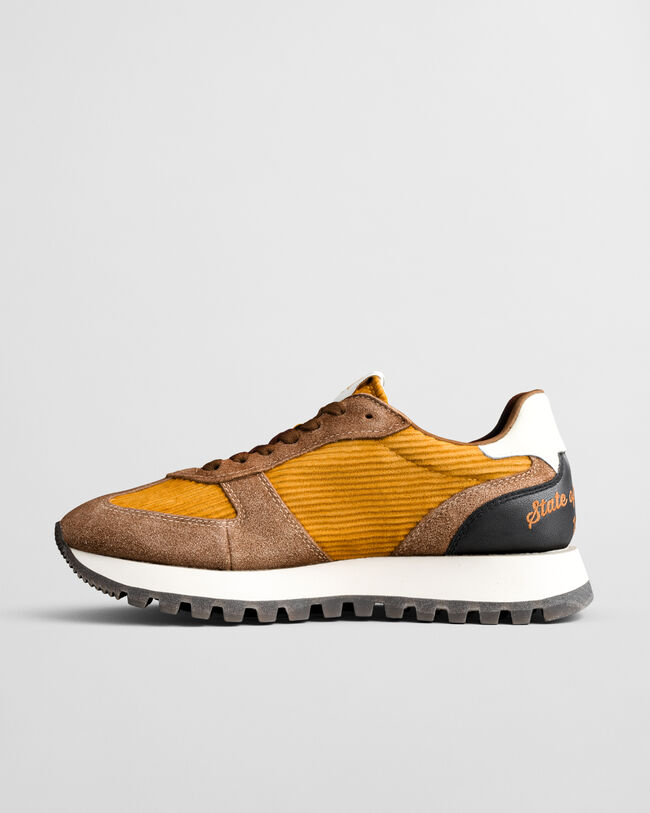 Caffay sneakers af ruskind og jernbanefl&oslash;jl