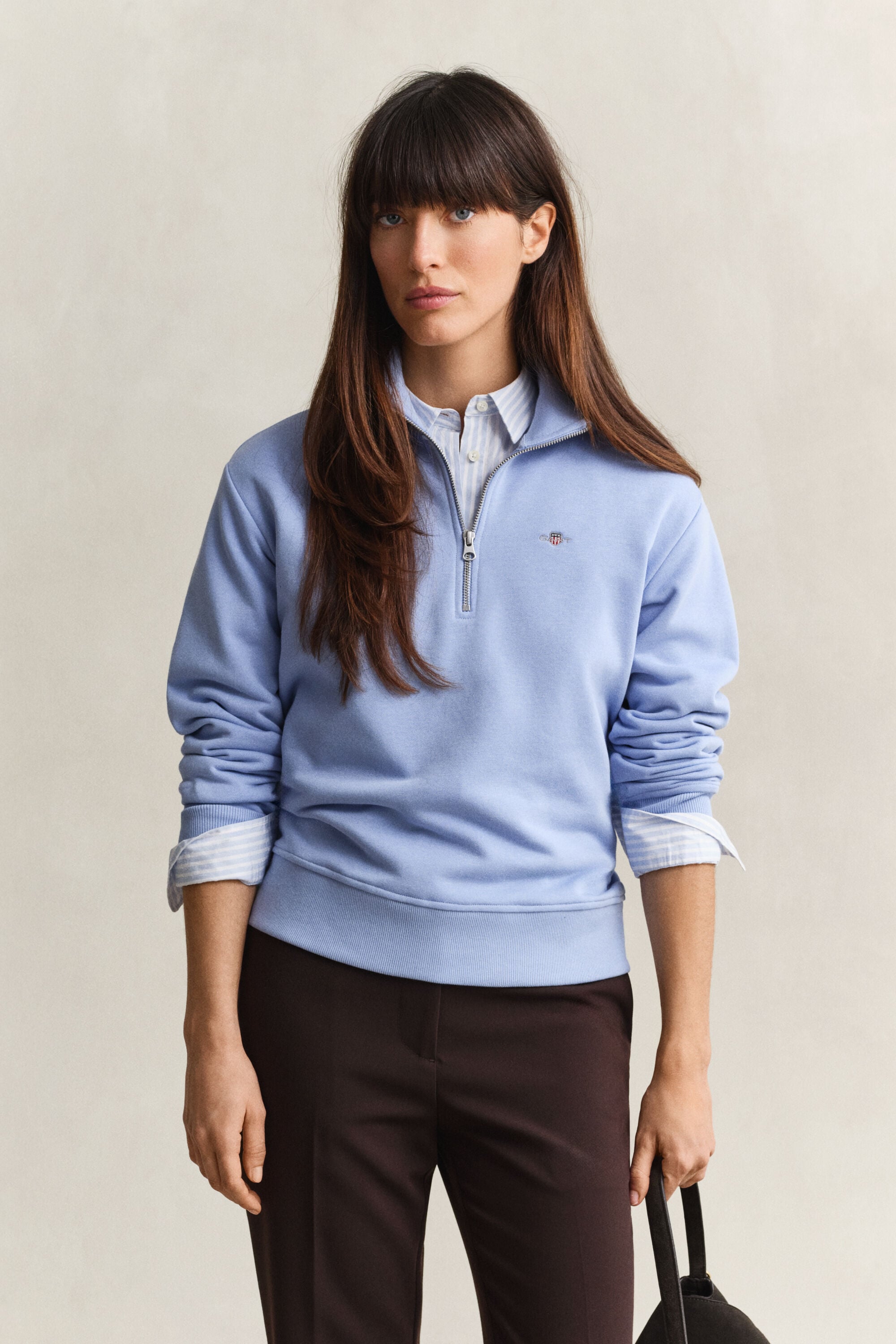 Shield sweatshirt med halv lynlås