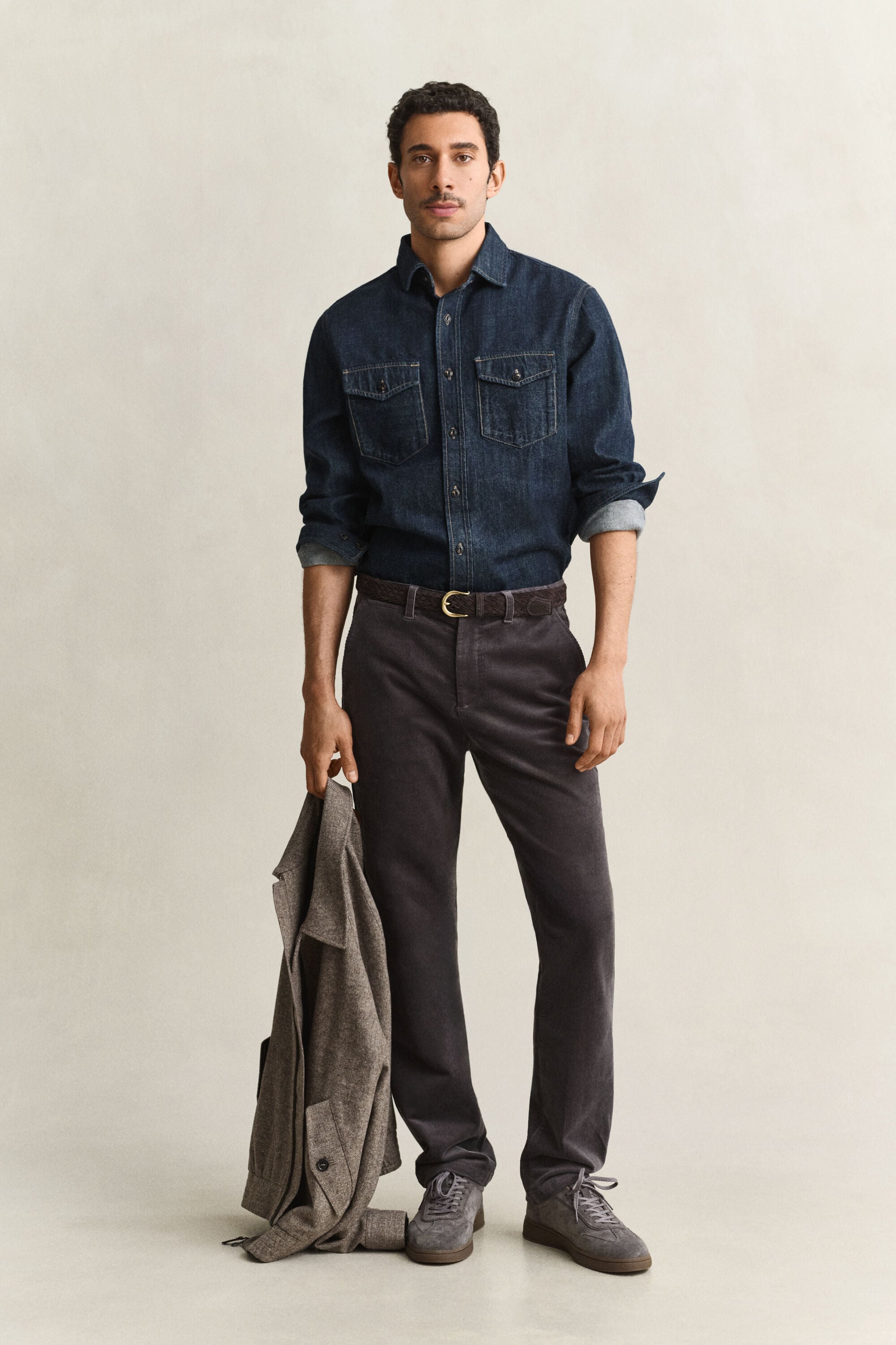 Denim skjorte med ægkant