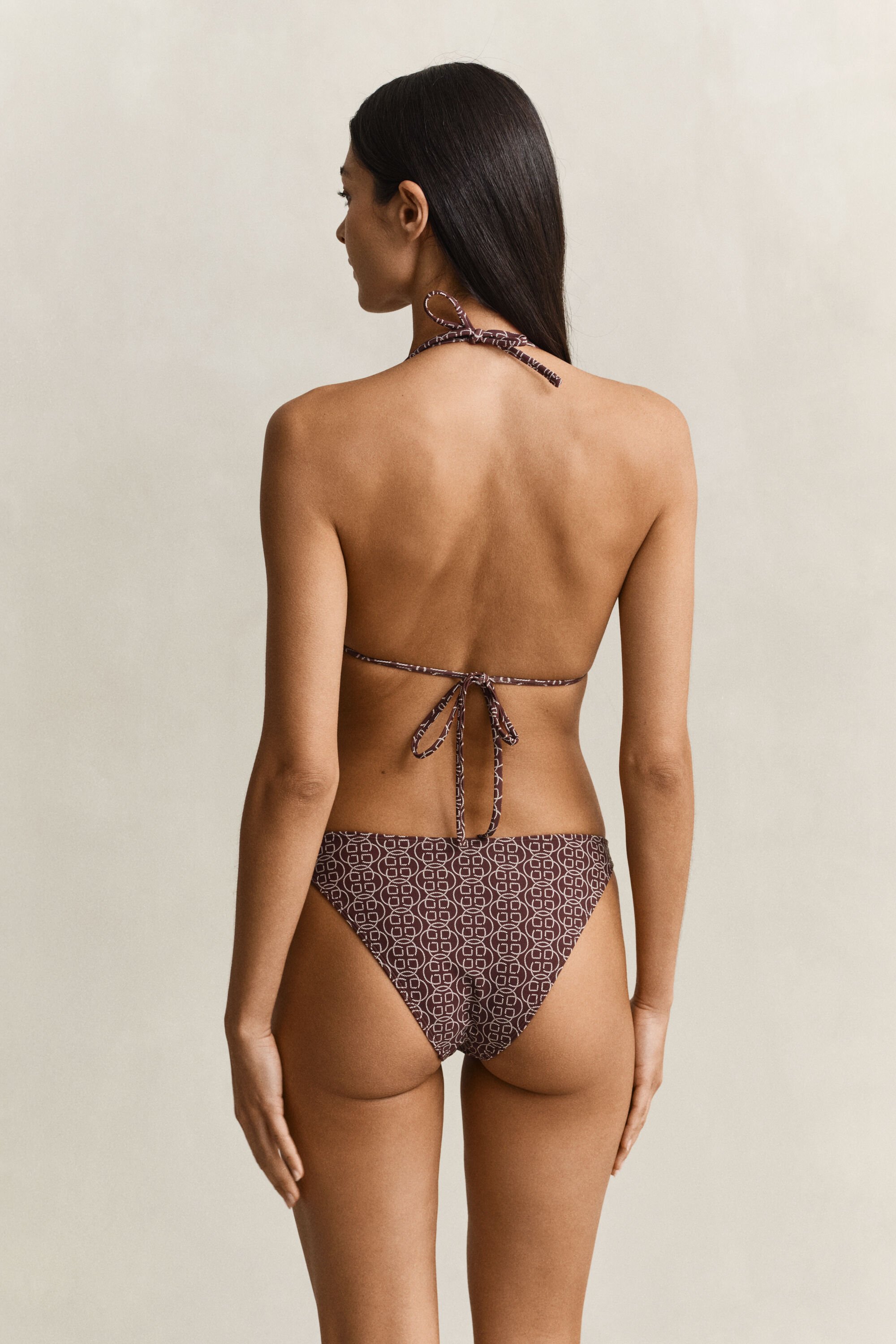 Vatteret trekantet bikini-top med tryk