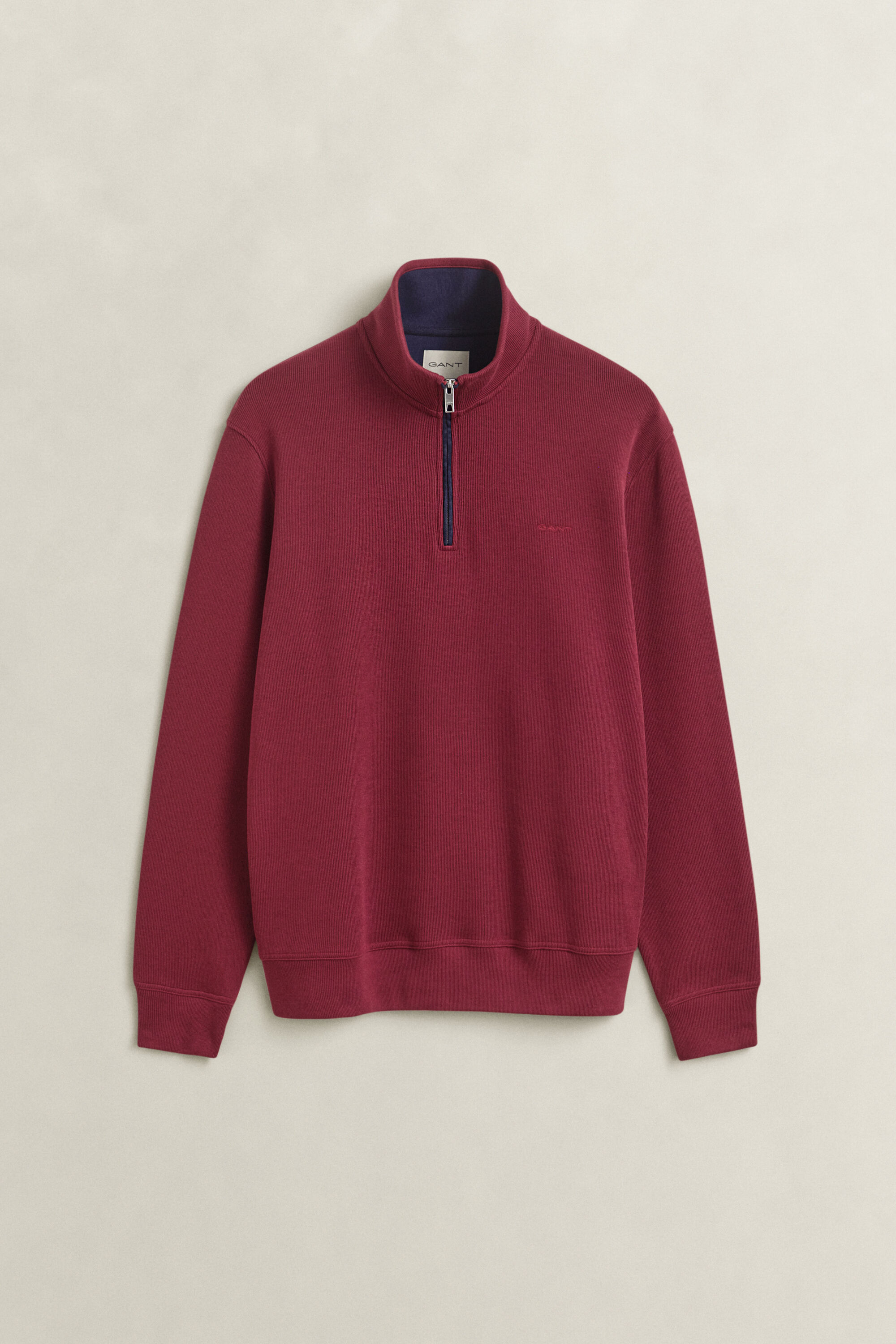 Sacker Rib sweatshirt med halv lynlås