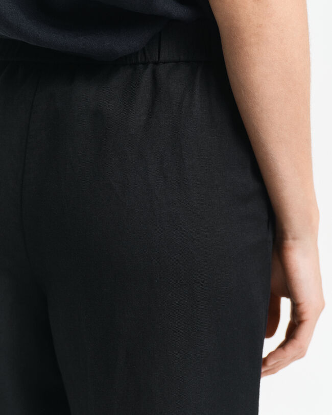 Relaxed fit pull-on bukser i hørblanding