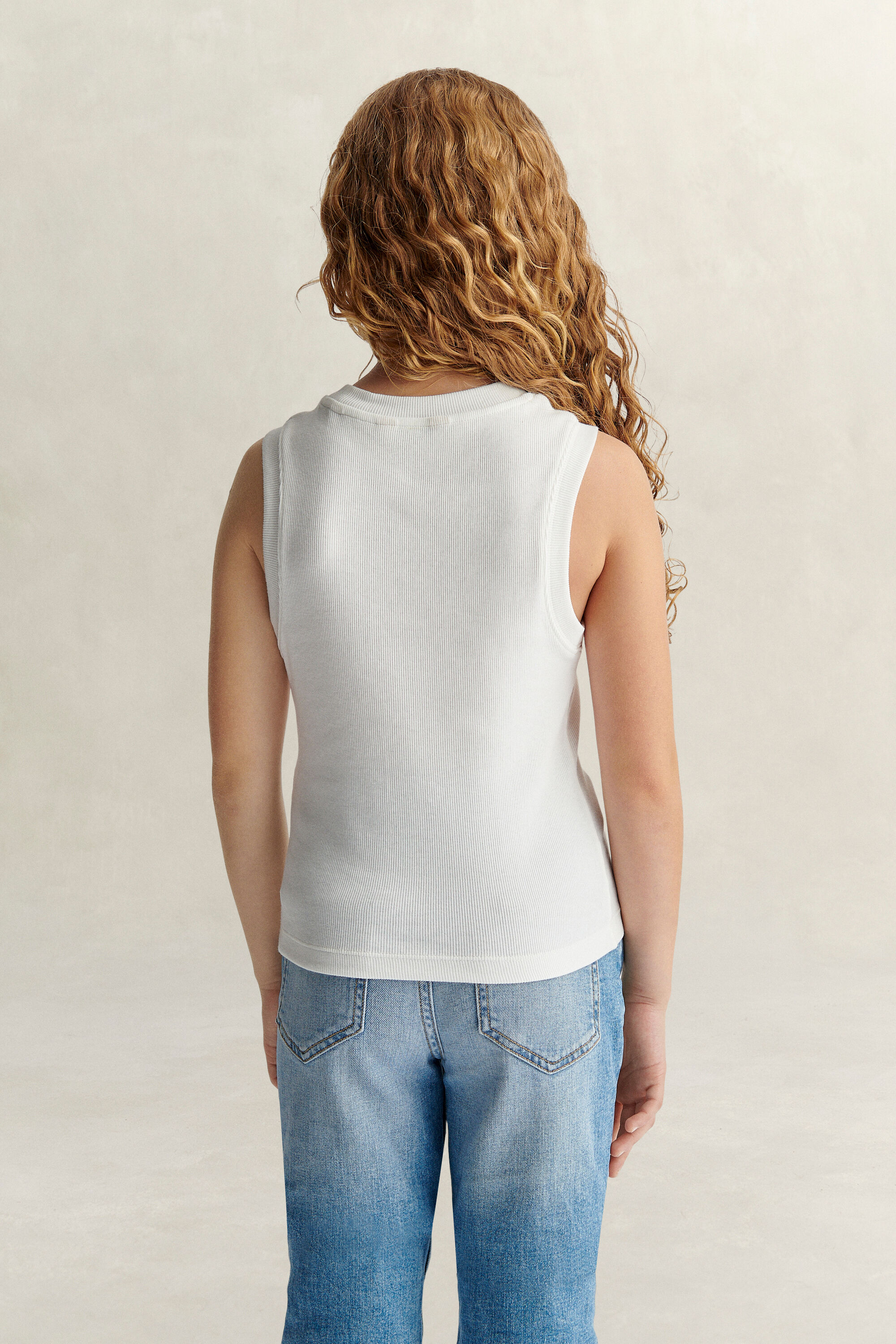 Teen Girls ribstrikket top