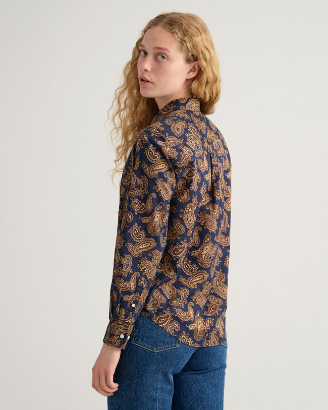 Regular fit Paisley skjorte af bomuldsvoile