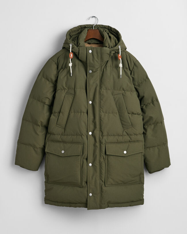 Tung dunjakke i mellemlængde