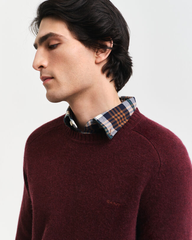 Sweater med crewneck i uldblanding