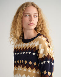 Fairisle sweater med crewneck