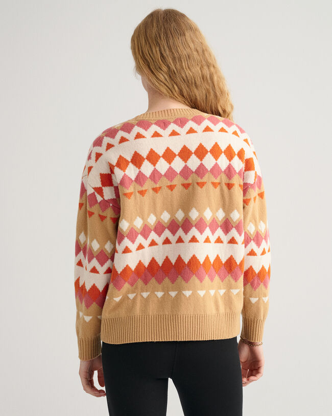 Fairisle sweater med crewneck