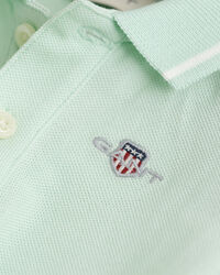 Baby piqu&eacute; bodysuit med kontrastfarvede striber