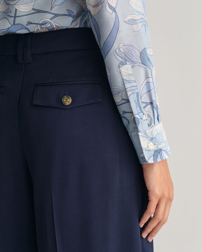 Regular fit Magnolia Print skjorte af bomuld og silke