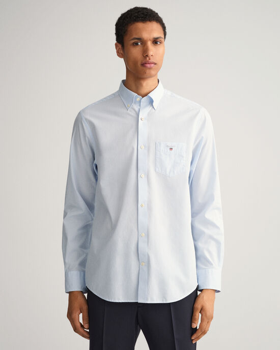 Regular fit Banker t&aelig;tv&aelig;vet skjorte