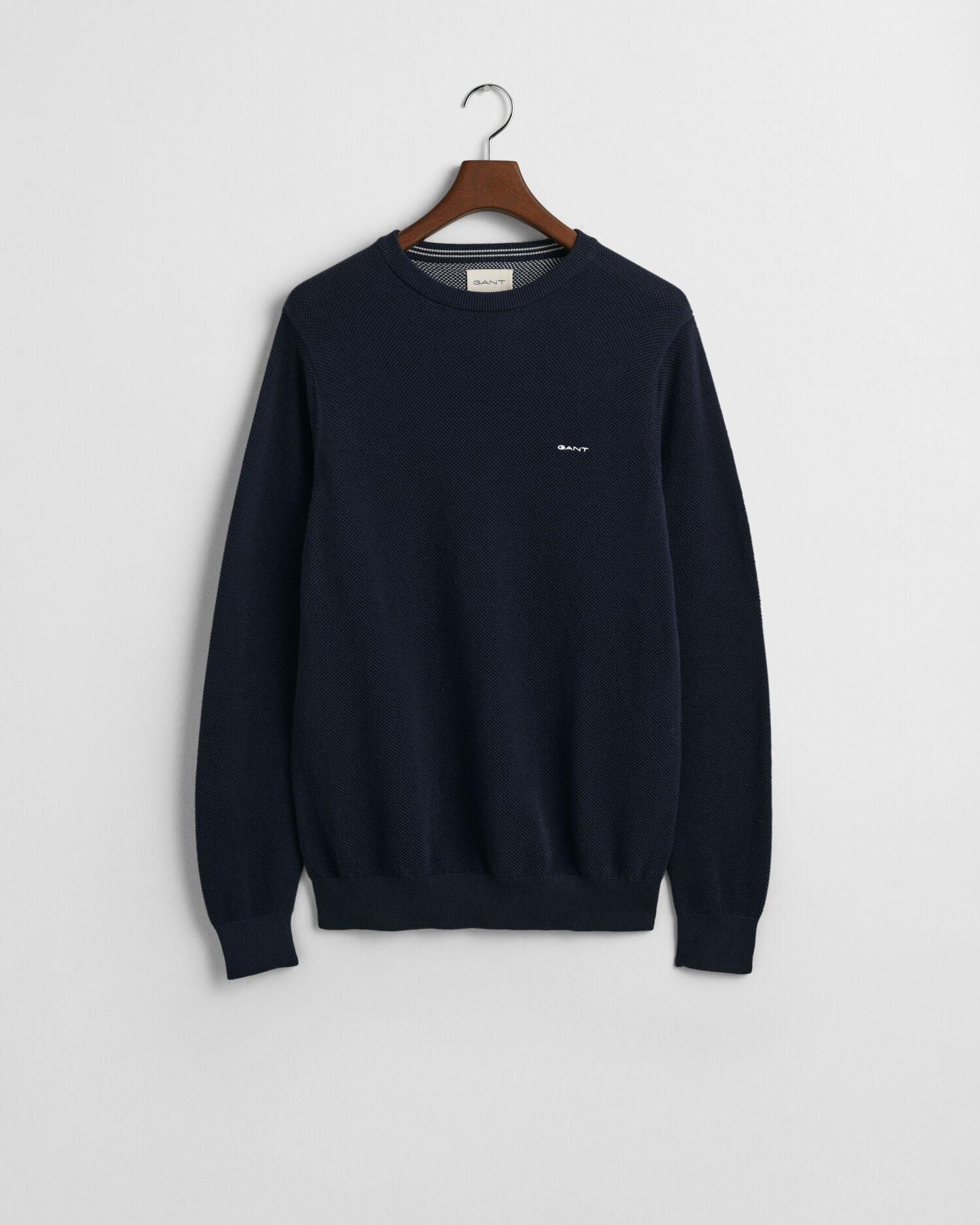 Crewneck sweater af bomuldspiqué
