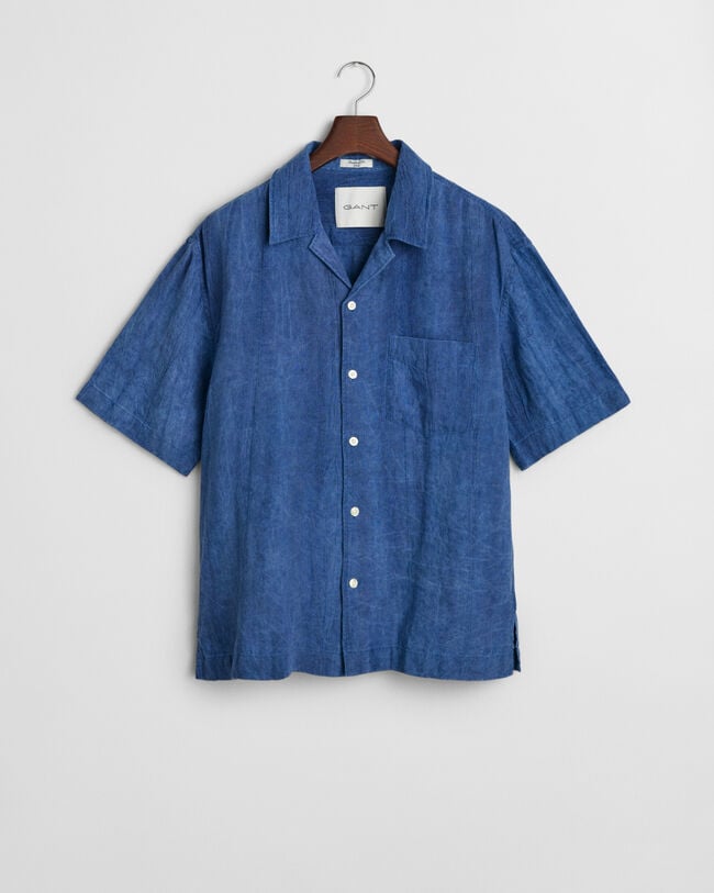 Relaxed fit kortærmet Resort skjorte af hør