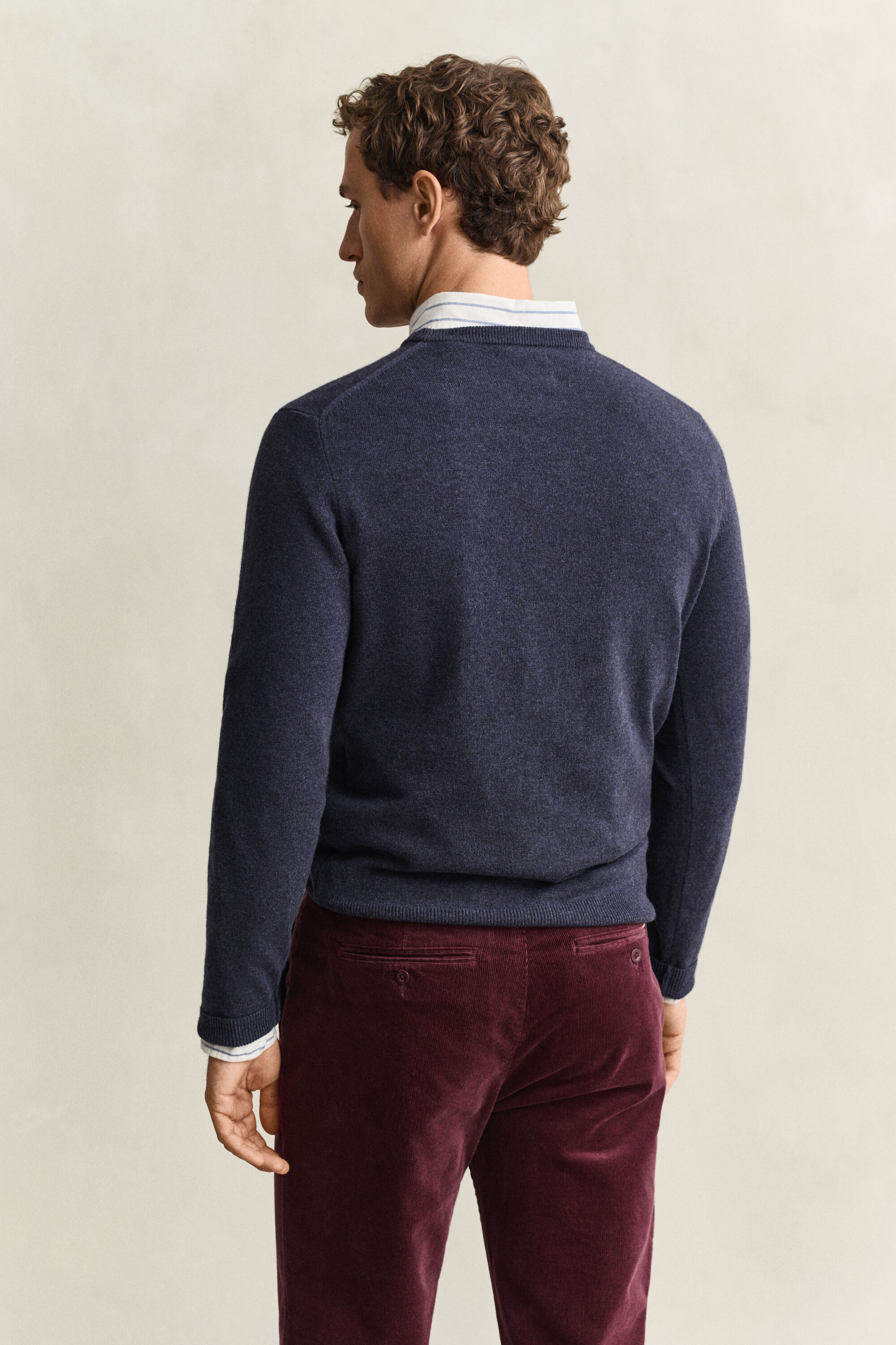 Crewneck sweater i lammeuld