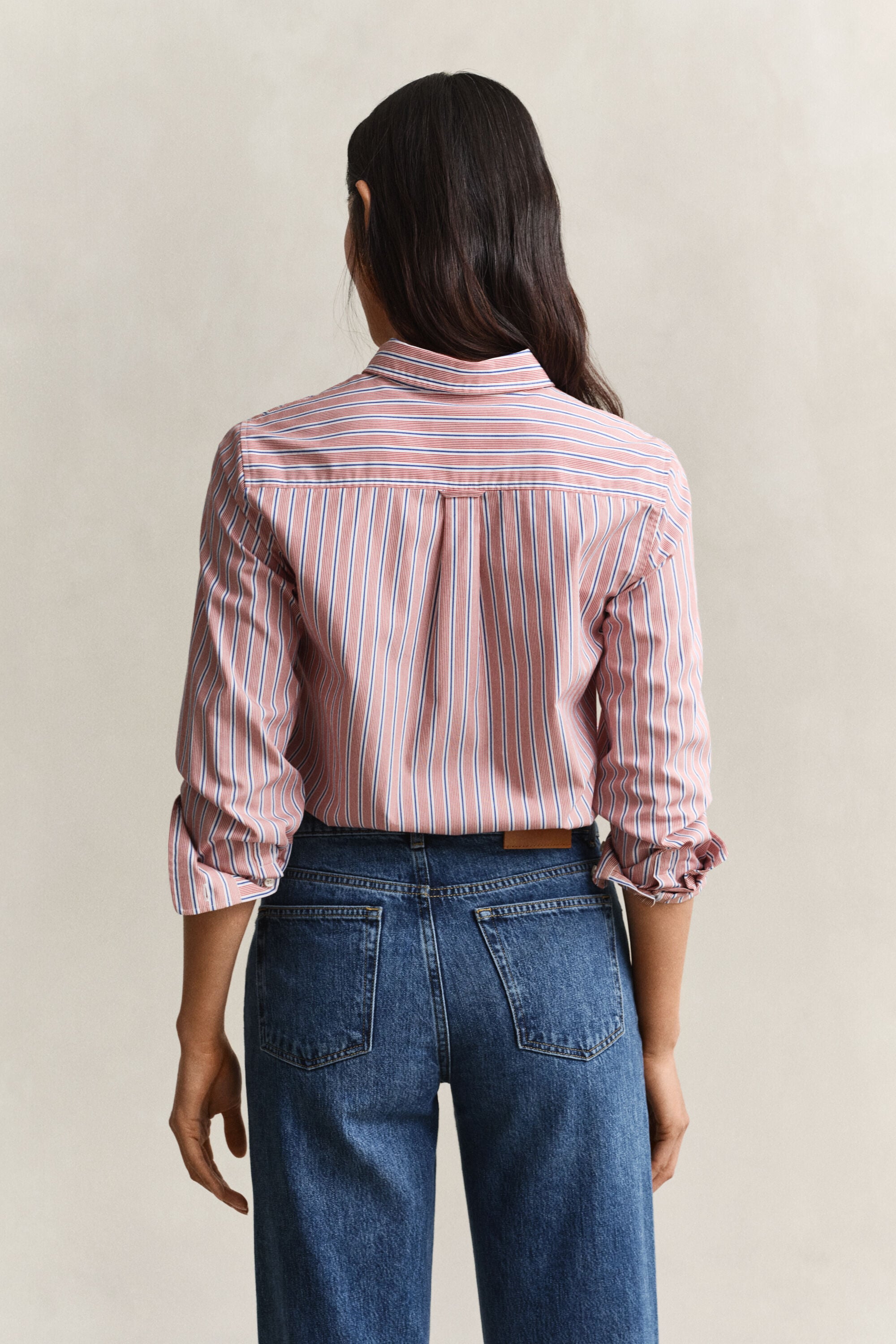Regular fit stribet klassisk poplin-skjorte
