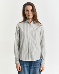 Regular fit klassisk stribet poplin-skjorte