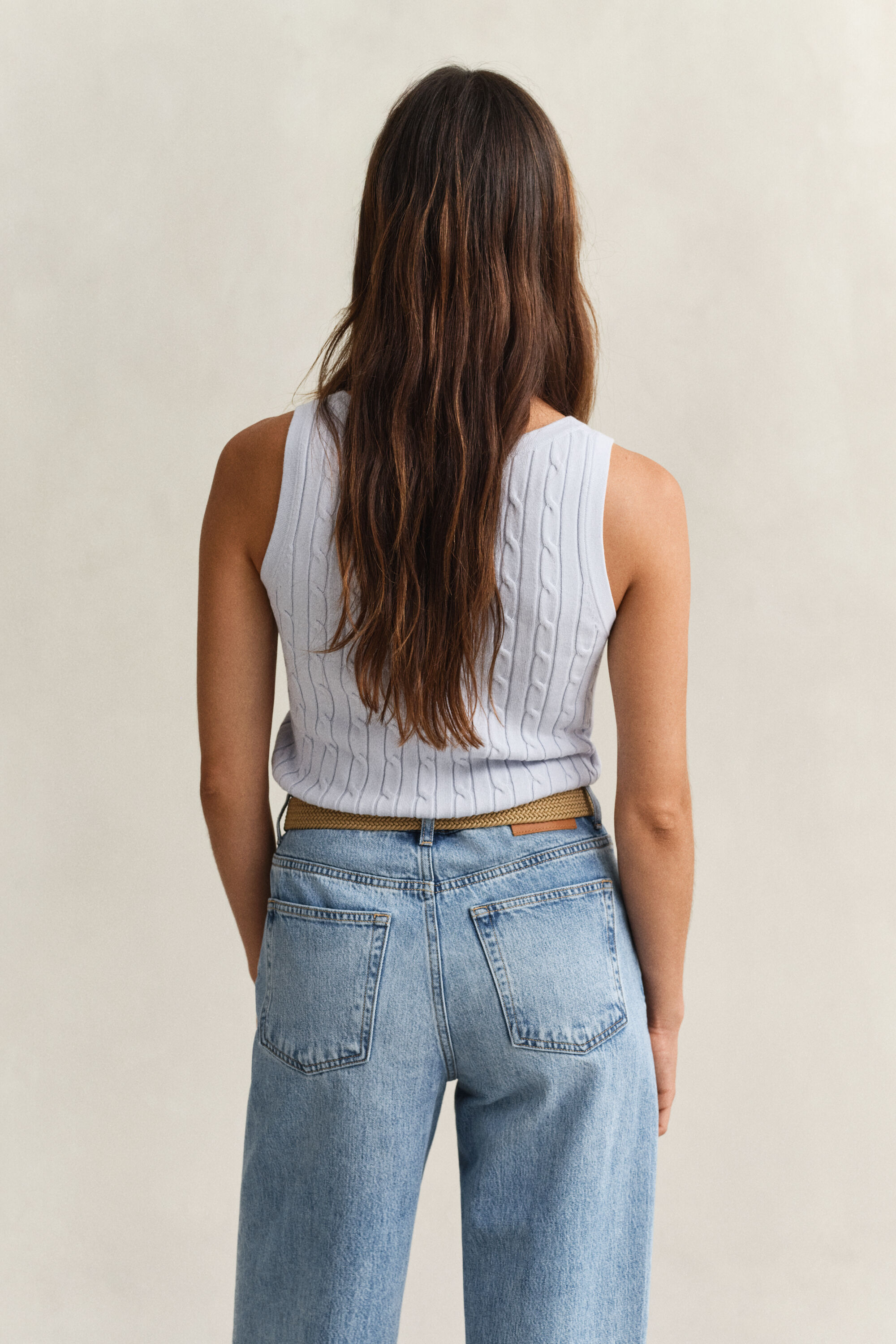 Tank-top med kabelstrik