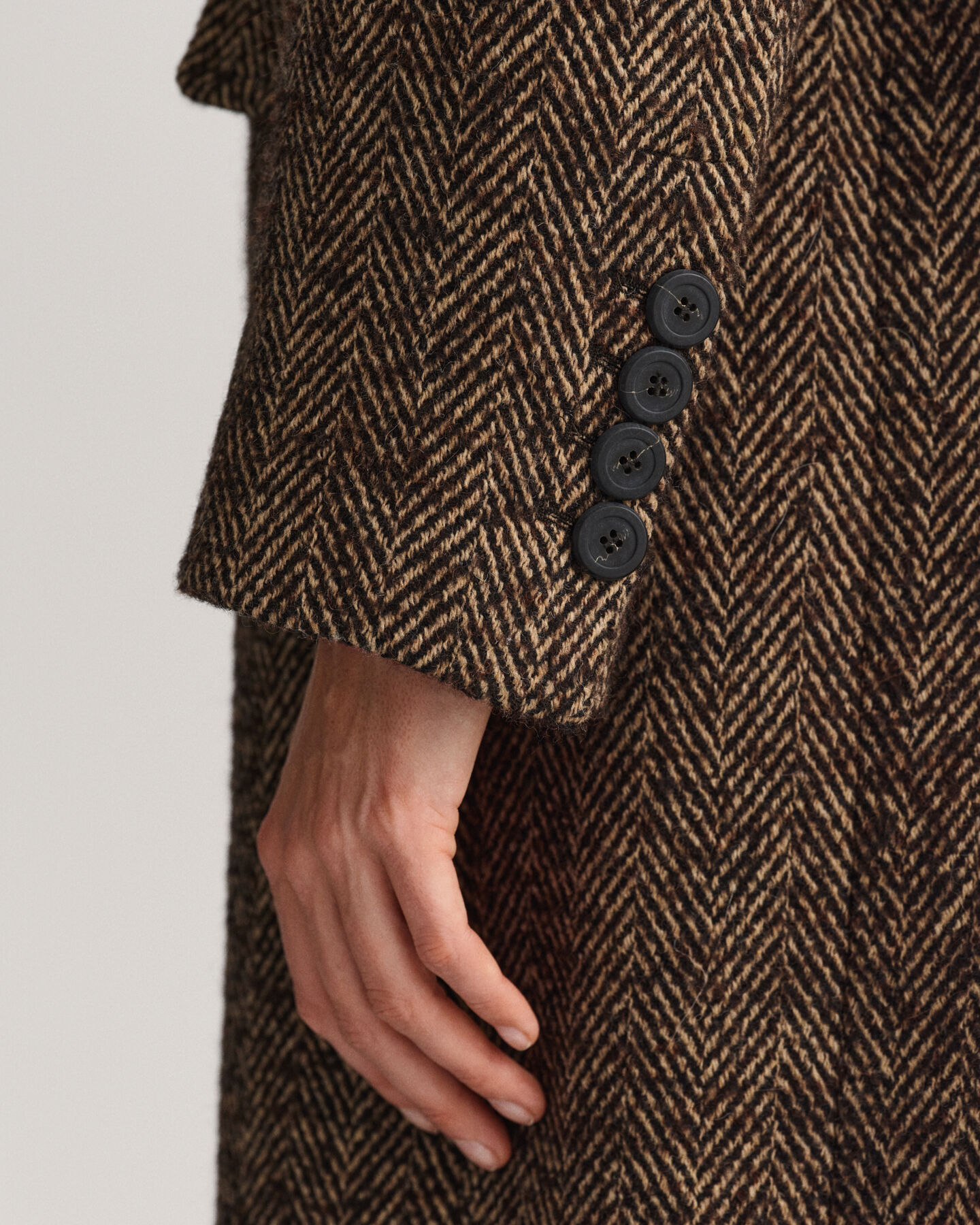 Sildebensmønstret overfrakke