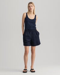 Pull-on-shorts i hør- og viskoseblanding