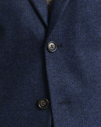 Slim fit jakkesæt-jakke i sildebensmønstret flannel