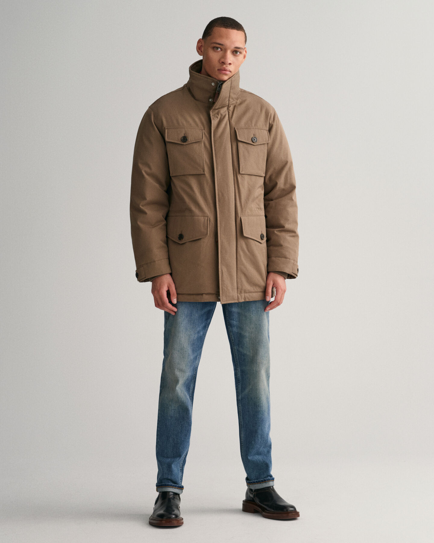 Vatteret feltjakke i flannel