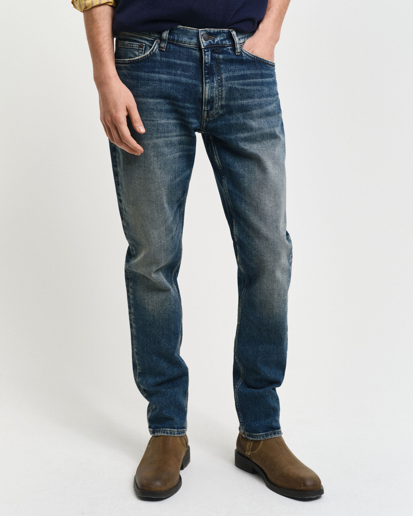 Slim fit jeans med vintage-vask