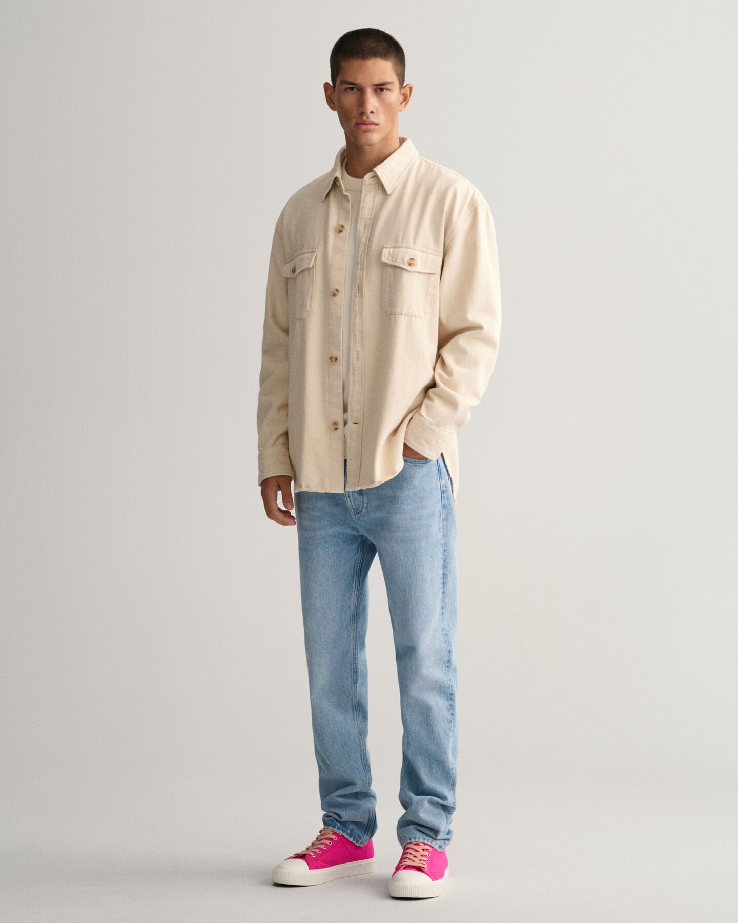 Crewneck sweater i supimabomuld