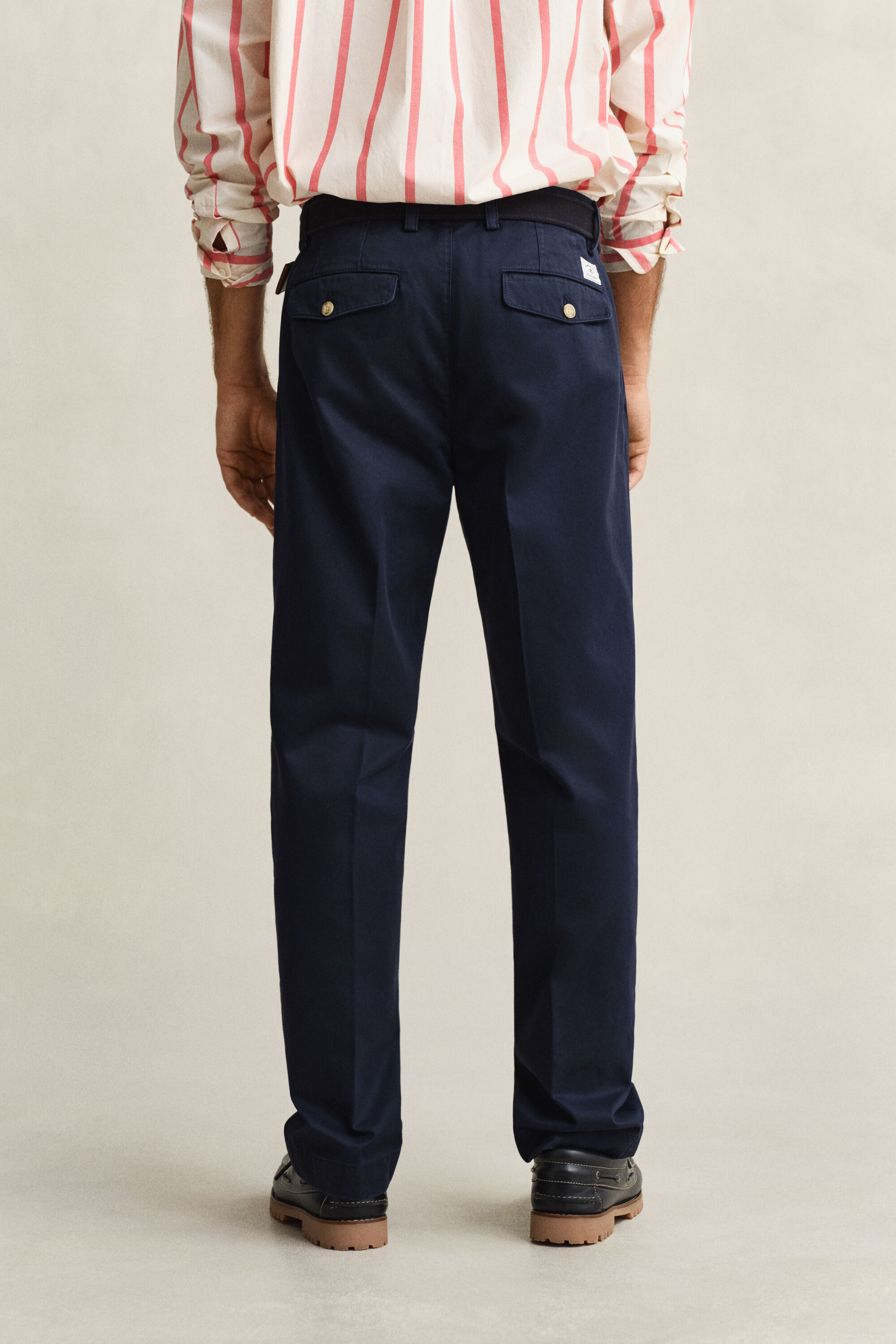 Regular fit chinobukser af bomuldstwill