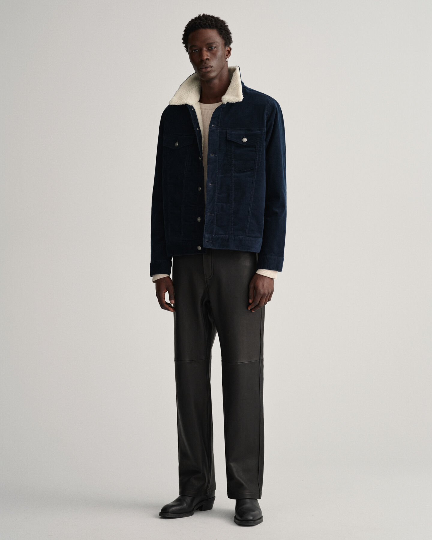 Trucker-jakke af jernbanefløjl