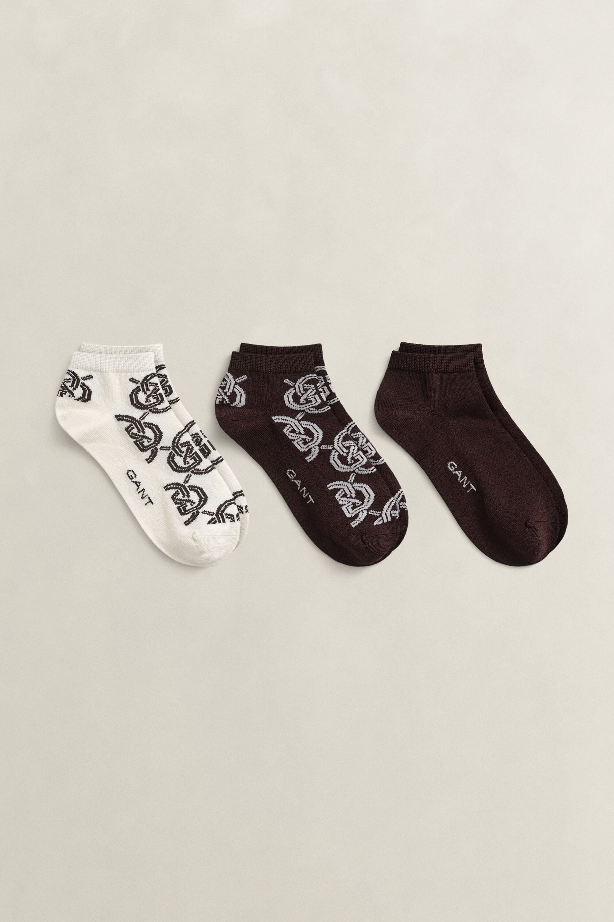 3-Pack Monogram ankelsokker