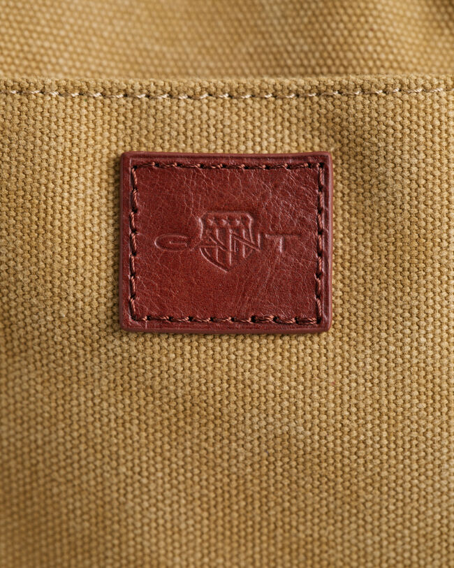 Rejsetaske i vasket lærred