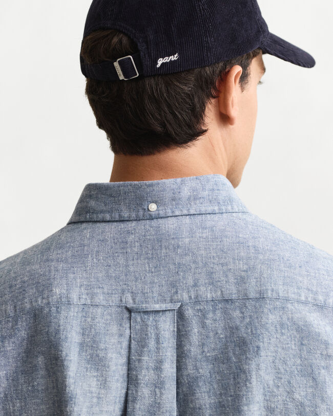 Regular fit skjorte af bomuld og hør