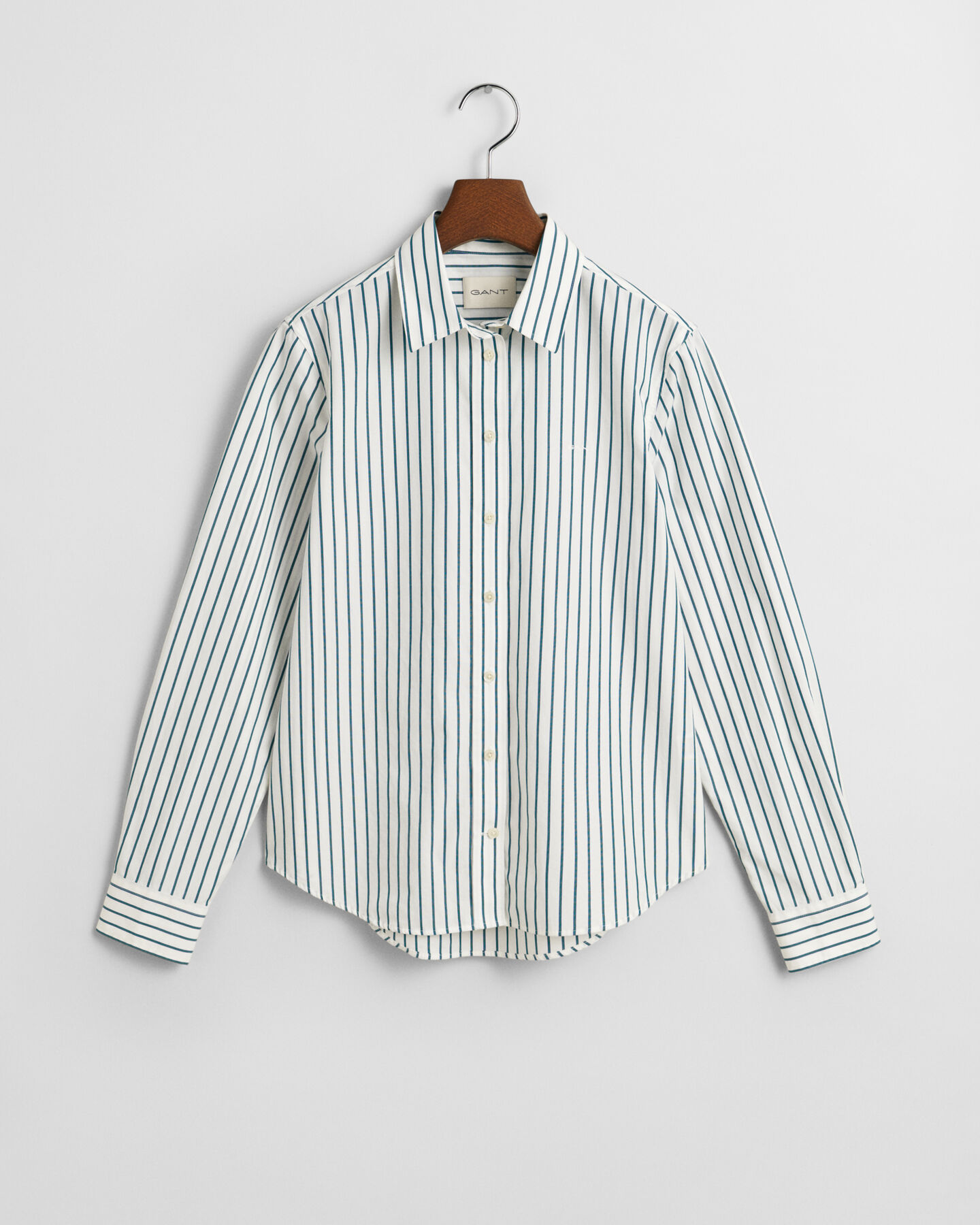 Regular fit klassisk stribet poplin-skjorte