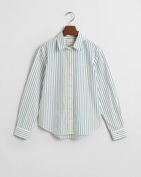 Regular fit klassisk stribet poplin-skjorte