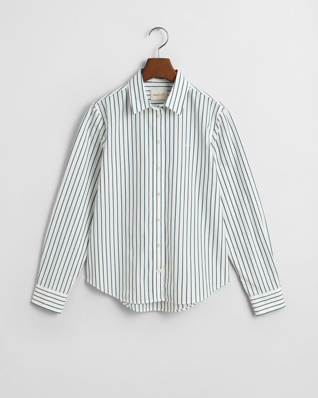 Regular fit klassisk stribet poplin-skjorte