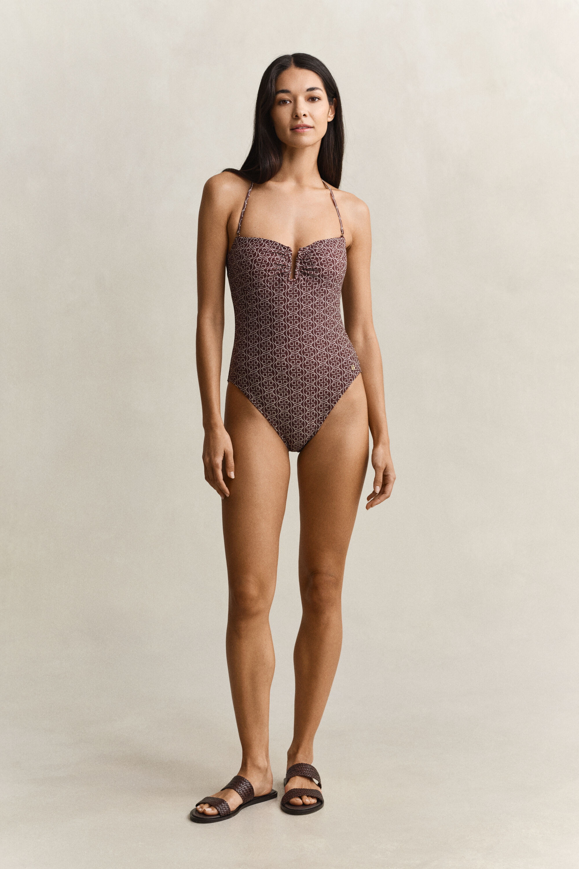 Badedragt med tryk og let vattering