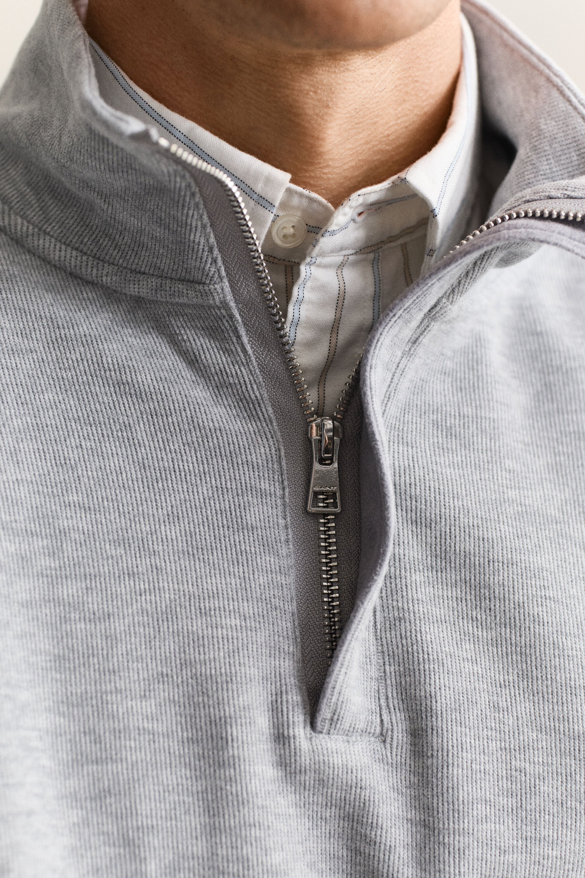 Sacker Rib sweatshirt med halv lynlås