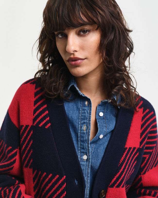 Buffalo-ternet cardigan med V-hals