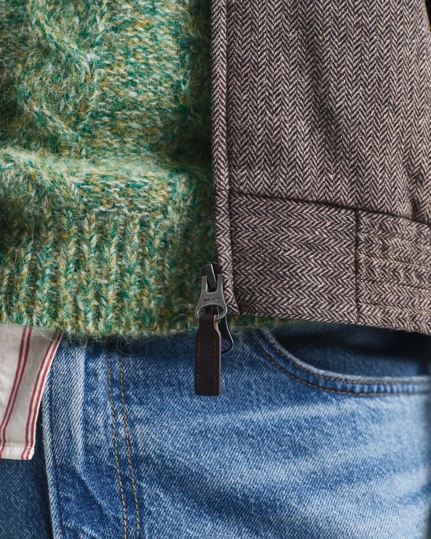 Harrington jakke i uldblanding