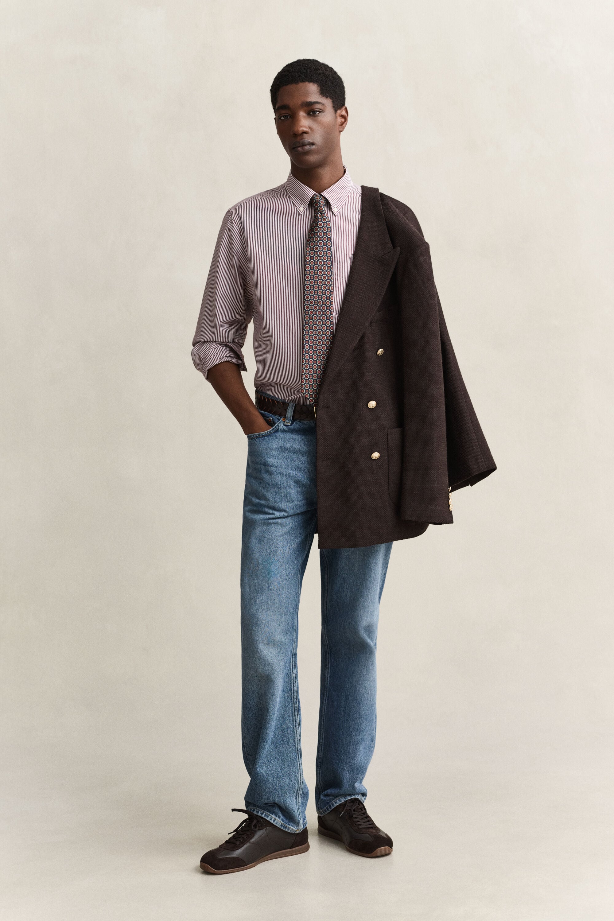 Classic Regular poplin skjorte med striber