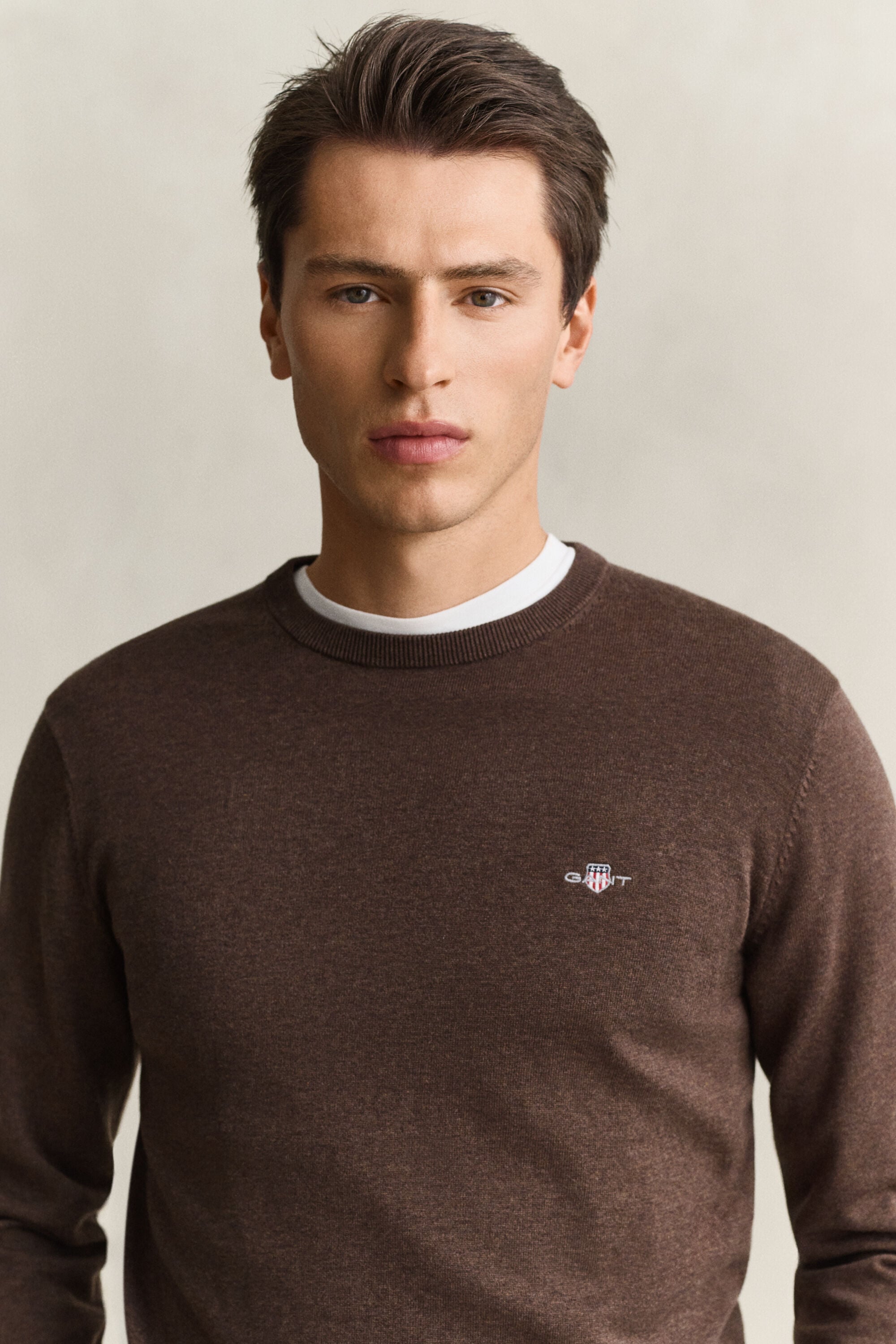 Crewneck sweater i bomuld