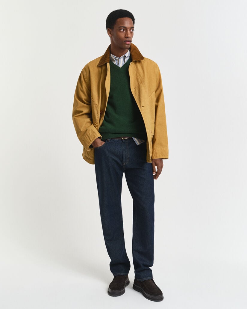 Sweater med V-hals af ekstra fin lammeuld