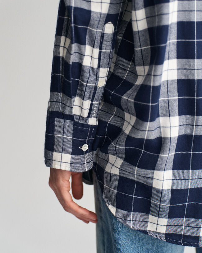 Oversized ternet flannelskjorte