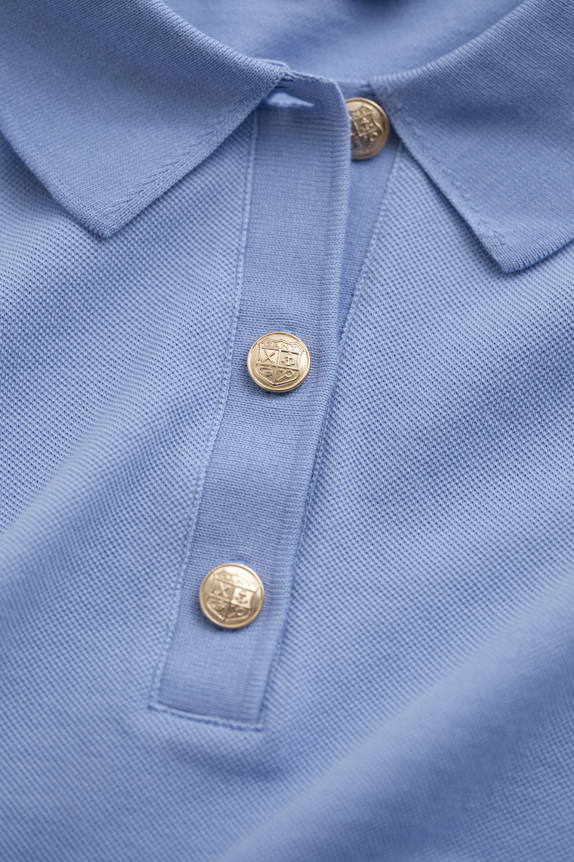 Langærmet piqué polo-top
