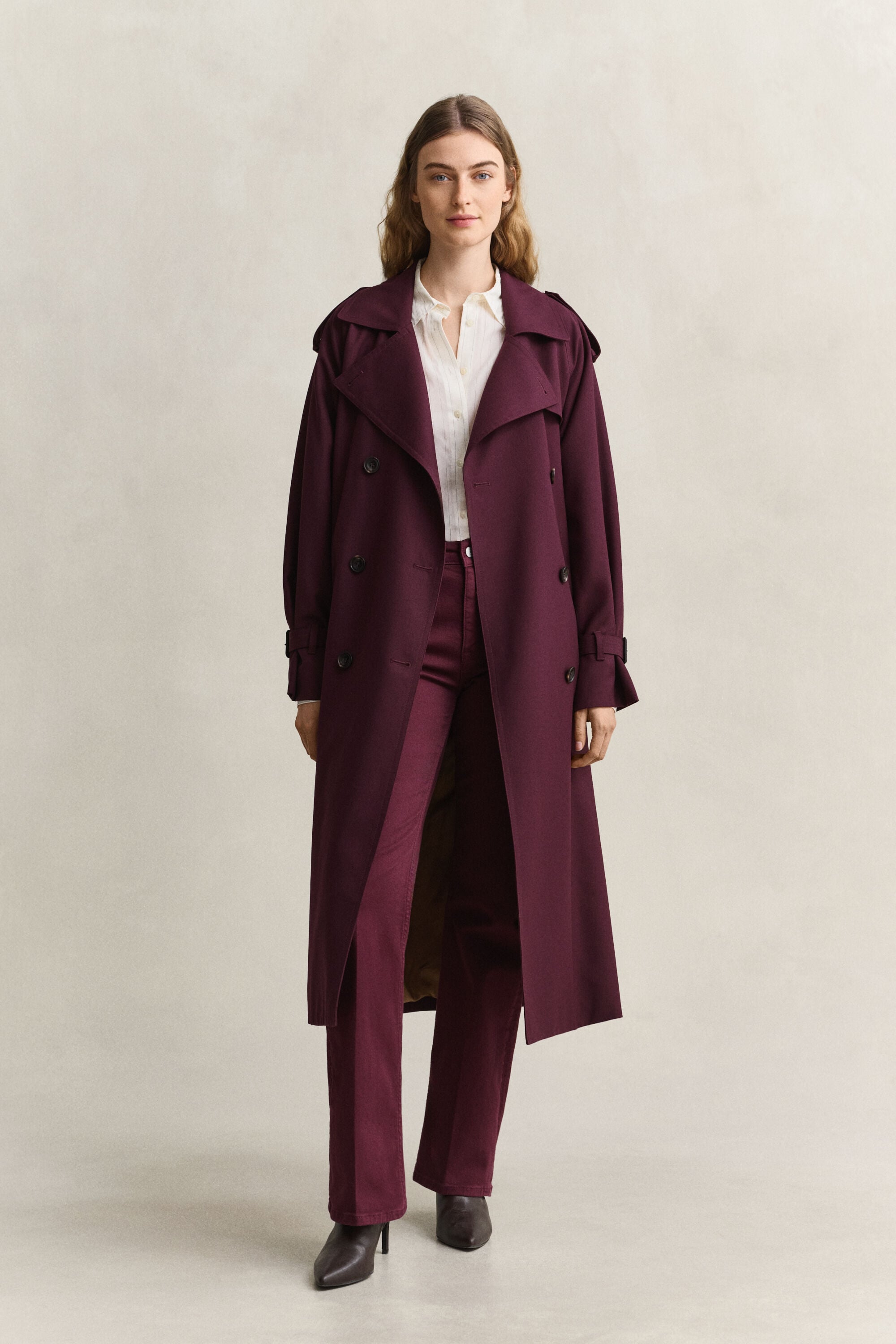 Trenchcoat i uldblanding