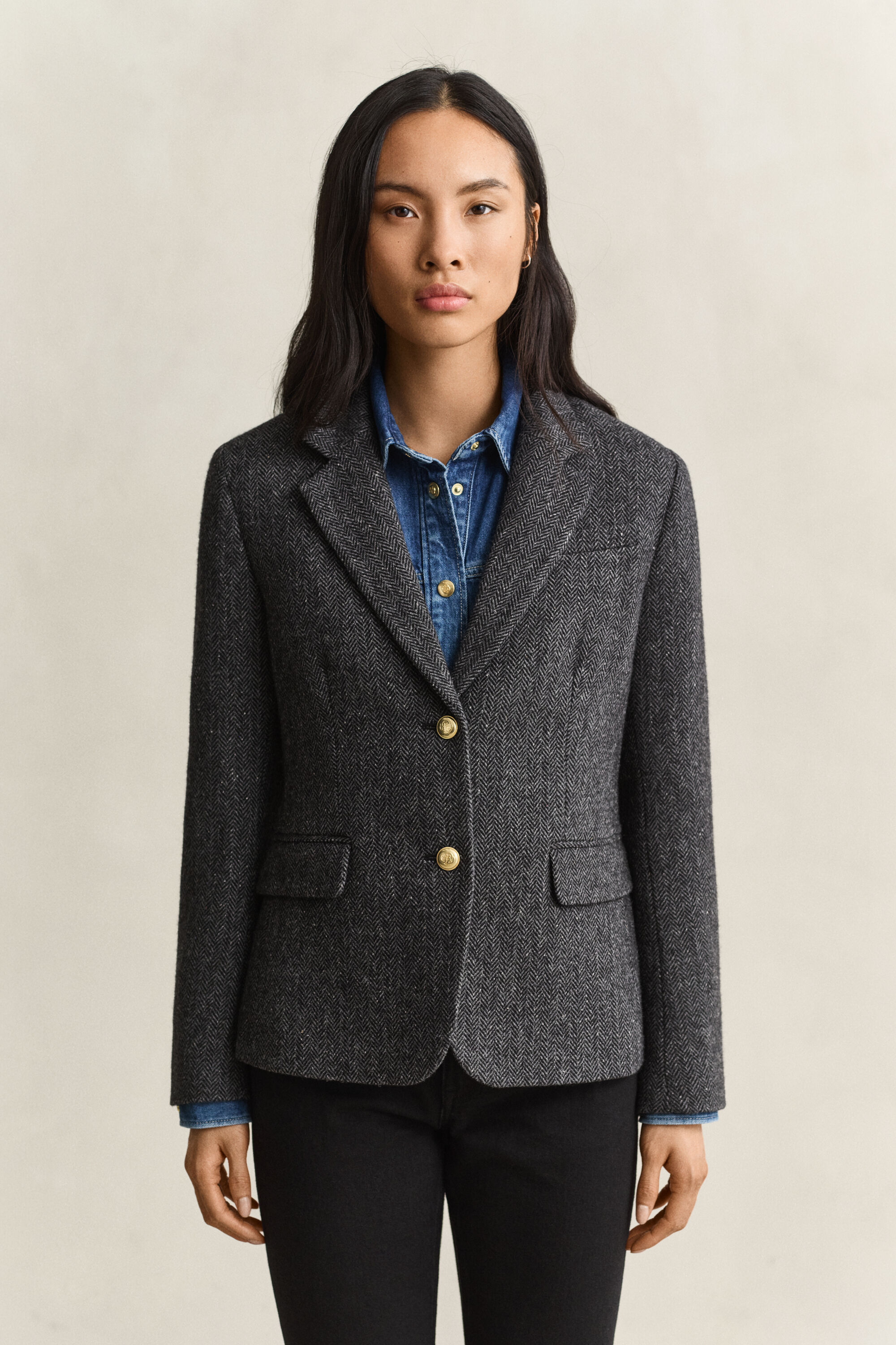 Sildebensmønstret blazer